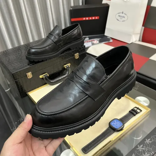 Prada Leather Shoes For Men #1408771 $115.00 USD, Wholesale Replica Prada Leather Shoes