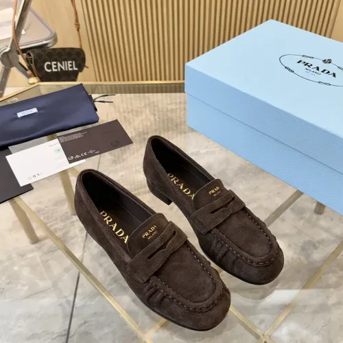 Replica Prada Leather Shoes For Women #1409386 $102.00 USD for Wholesale
