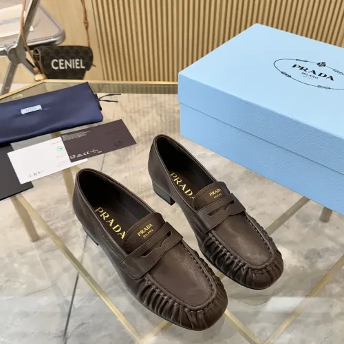Replica Prada Leather Shoes For Women #1409388 $102.00 USD for Wholesale
