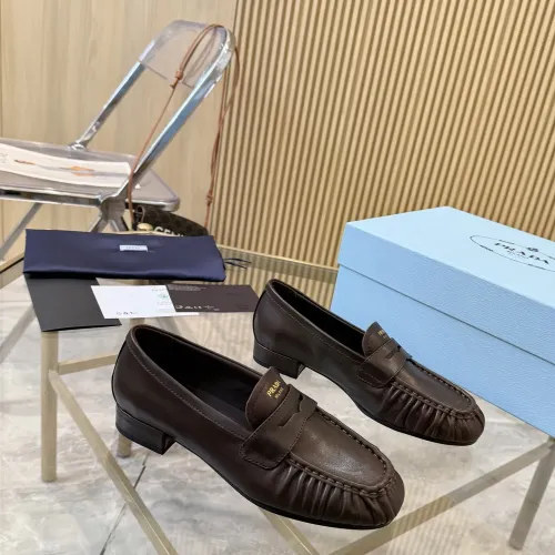 Replica Prada Leather Shoes For Women #1409388 $102.00 USD for Wholesale