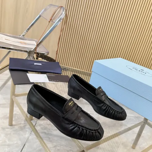 Replica Prada Leather Shoes For Women #1409389 $102.00 USD for Wholesale