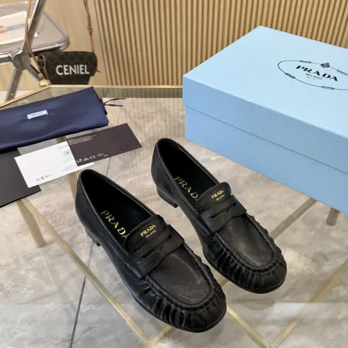 Replica Prada Leather Shoes For Women #1409389 $102.00 USD for Wholesale
