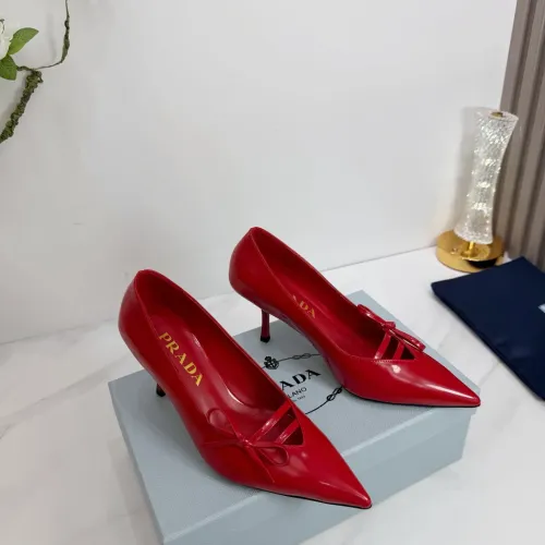 Replica Prada High-heeled Shoes For Women #1409436 $102.00 USD for Wholesale