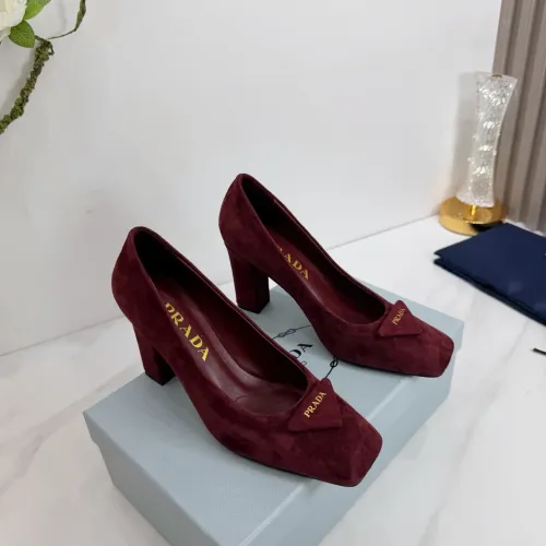 Replica Prada High-heeled Shoes For Women #1409445 $102.00 USD for Wholesale