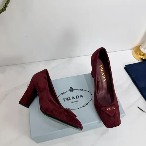 Replica Prada High-heeled Shoes For Women #1409445 $102.00 USD for Wholesale