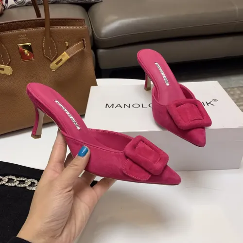 Replica Manolo Blahnik Slippers For Women #1409577 $96.00 USD for Wholesale