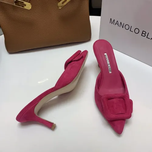 Replica Manolo Blahnik Slippers For Women #1409577 $96.00 USD for Wholesale