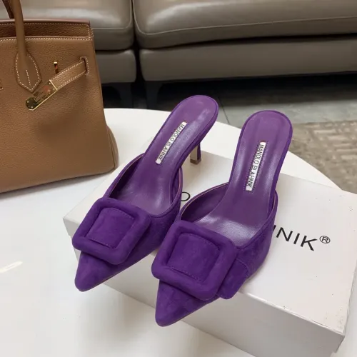 Replica Manolo Blahnik Slippers For Women #1409580 $96.00 USD for Wholesale