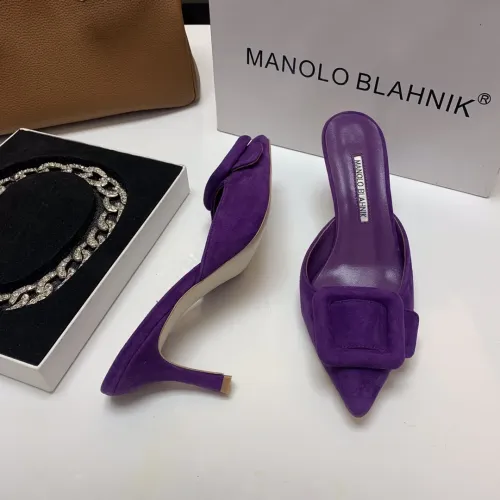 Replica Manolo Blahnik Slippers For Women #1409580 $96.00 USD for Wholesale