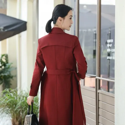 Replica Burberry Trench Coat Long Sleeved For Women #1410296 $160.00 USD for Wholesale