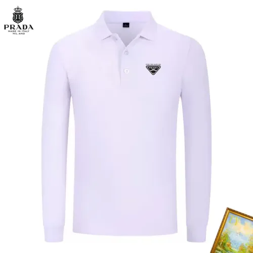 Prada T-Shirts Long Sleeved For Men #1410432 $40.00 USD, Wholesale Replica Prada T-Shirts