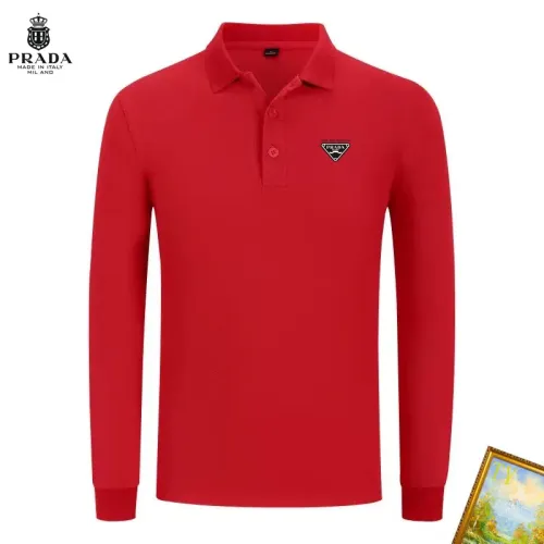 Prada T-Shirts Long Sleeved For Men #1410434 $40.00 USD, Wholesale Replica Prada T-Shirts