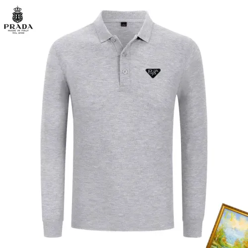 Prada T-Shirts Long Sleeved For Men #1410487 $40.00 USD, Wholesale Replica Prada T-Shirts