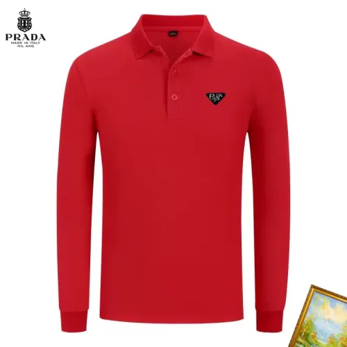 Prada T-Shirts Long Sleeved For Men #1410488 $40.00 USD, Wholesale Replica Prada T-Shirts