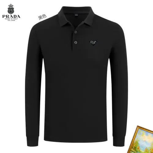 Prada T-Shirts Long Sleeved For Men #1410491 $40.00 USD, Wholesale Replica Prada T-Shirts
