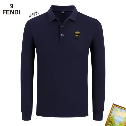 Fendi T-Shirts Long Sleeved For Men #1410501 $40.00 USD, Wholesale Replica Fendi T-Shirts