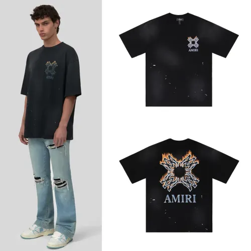Replica Amiri T-Shirts Short Sleeved For Unisex #1412153 $34.00 USD for Wholesale