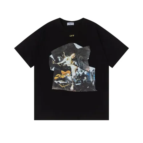 Off-White T-Shirts Short Sleeved For Unisex #1412186 $32.00 USD, Wholesale Replica Off-White T-Shirts