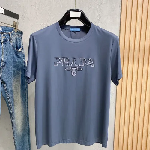 Prada T-Shirts Short Sleeved For Men #1412488 $76.00 USD, Wholesale Replica Prada T-Shirts