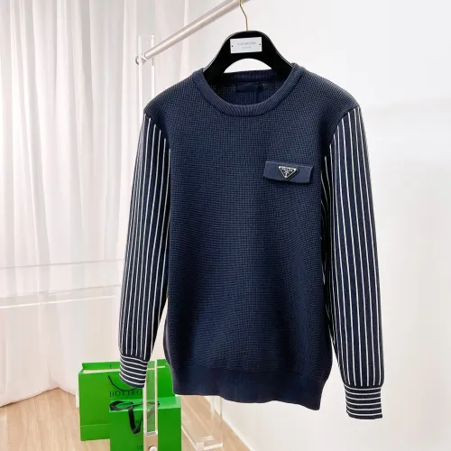 Prada Sweaters Long Sleeved For Men #1412833 $76.00 USD, Wholesale Replica Prada Sweaters