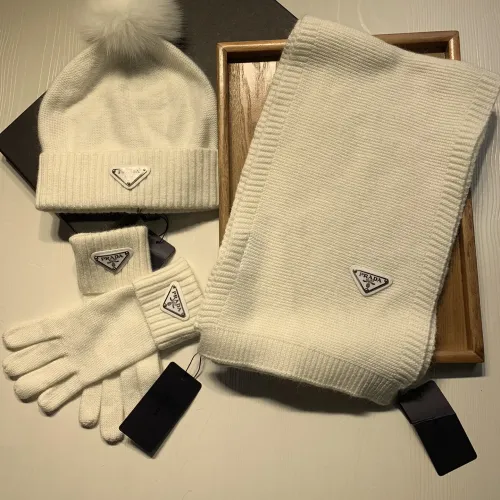 Prada Hat and Scarf and Glove Set #1413070 $76.00 USD, Wholesale Replica Prada Hat and Scarf and Glove Set