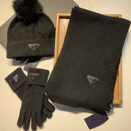 Prada Hat and Scarf and Glove Set #1413074 $76.00 USD, Wholesale Replica Prada Hat and Scarf and Glove Set