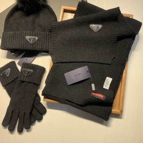 Replica Prada Hat and Scarf and Glove Set #1413074 $76.00 USD for Wholesale