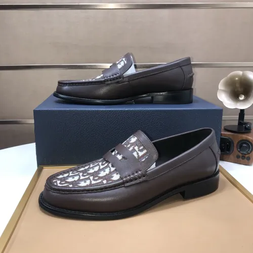 Replica Christian Dior Leather Shoes For Men #1415801 $100.00 USD for Wholesale