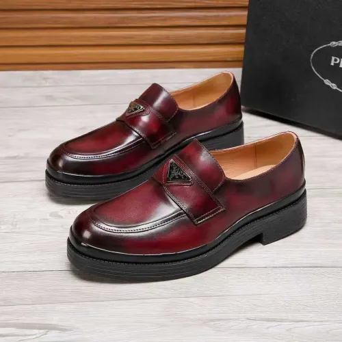 Prada Leather Shoes For Men #1416117 $100.00 USD, Wholesale Replica Prada Leather Shoes