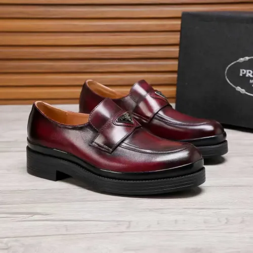 Replica Prada Leather Shoes For Men #1416117 $100.00 USD for Wholesale