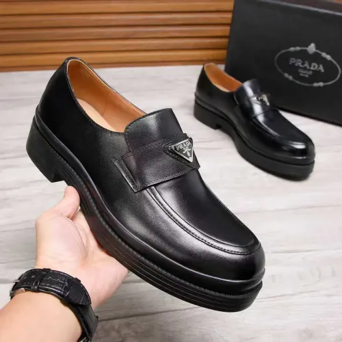 Replica Prada Leather Shoes For Men #1416119 $100.00 USD for Wholesale