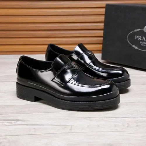 Replica Prada Leather Shoes For Men #1416120 $100.00 USD for Wholesale