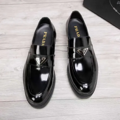 Replica Prada Leather Shoes For Men #1416120 $100.00 USD for Wholesale