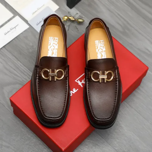 Replica Salvatore Ferragamo Leather Shoes For Men #1416447 $98.00 USD for Wholesale