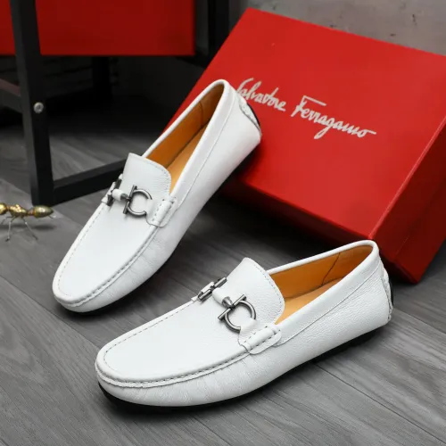 Replica Salvatore Ferragamo Leather Shoes For Men #1416527 $76.00 USD for Wholesale