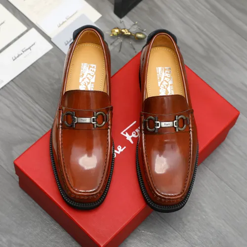 Replica Salvatore Ferragamo Leather Shoes For Men #1416541 $96.00 USD for Wholesale