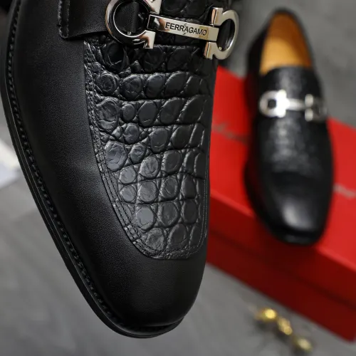 Replica Salvatore Ferragamo Leather Shoes For Men #1416545 $88.00 USD for Wholesale