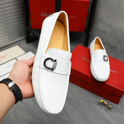 Replica Salvatore Ferragamo Leather Shoes For Men #1416548 $76.00 USD for Wholesale