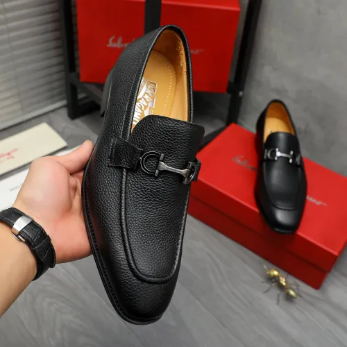 Replica Salvatore Ferragamo Leather Shoes For Men #1416553 $88.00 USD for Wholesale