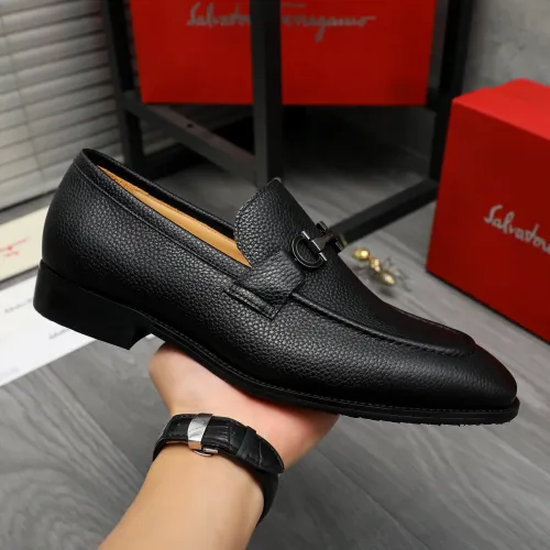 Replica Salvatore Ferragamo Leather Shoes For Men #1416553 $88.00 USD for Wholesale