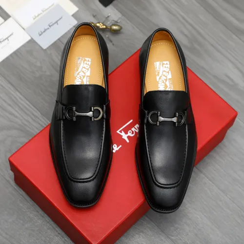 Replica Salvatore Ferragamo Leather Shoes For Men #1416554 $88.00 USD for Wholesale