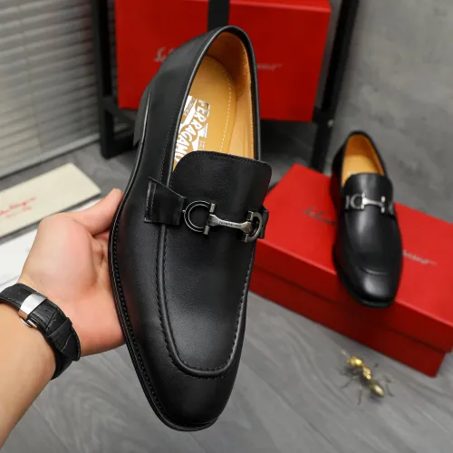 Replica Salvatore Ferragamo Leather Shoes For Men #1416554 $88.00 USD for Wholesale