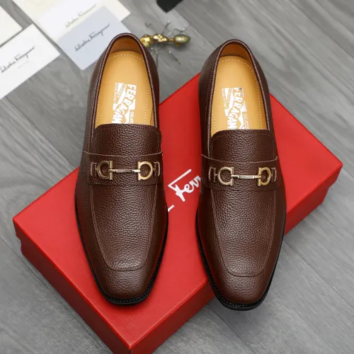 Replica Salvatore Ferragamo Leather Shoes For Men #1416556 $88.00 USD for Wholesale