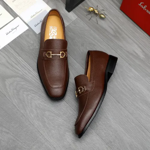 Replica Salvatore Ferragamo Leather Shoes For Men #1416556 $88.00 USD for Wholesale