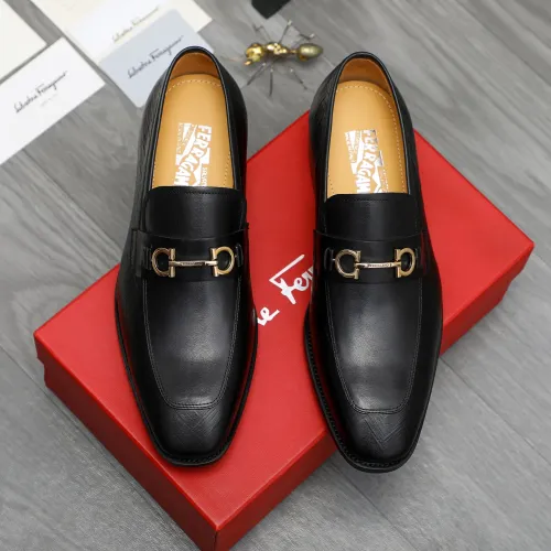 Replica Salvatore Ferragamo Leather Shoes For Men #1416558 $88.00 USD for Wholesale