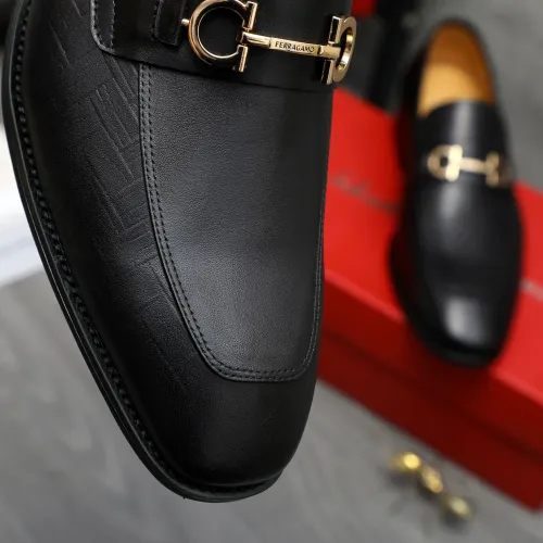 Replica Salvatore Ferragamo Leather Shoes For Men #1416558 $88.00 USD for Wholesale