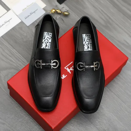 Replica Salvatore Ferragamo Leather Shoes For Men #1416563 $88.00 USD for Wholesale