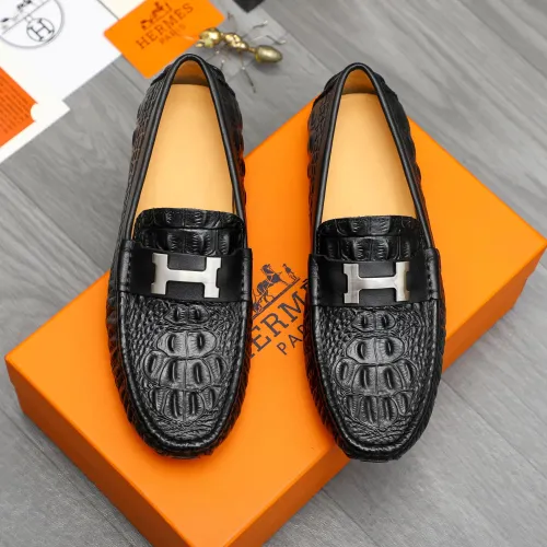 Replica Hermes Leather Shoes For Men #1416930 $76.00 USD for Wholesale