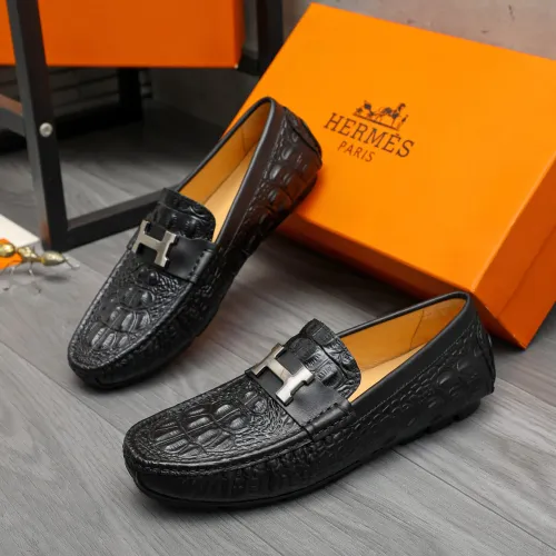 Replica Hermes Leather Shoes For Men #1416930 $76.00 USD for Wholesale