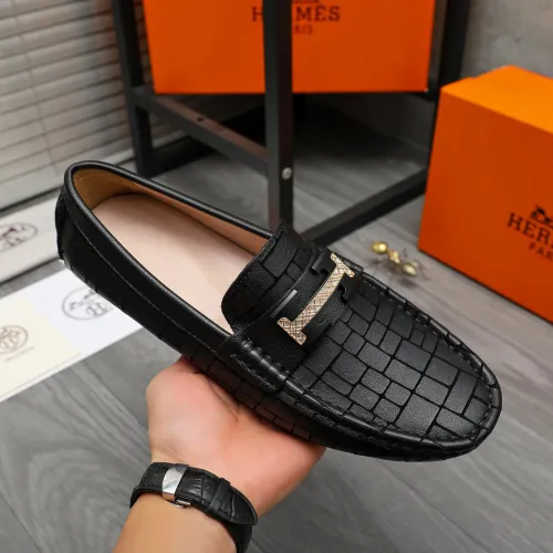 Replica Hermes Leather Shoes For Men #1416937 $76.00 USD for Wholesale